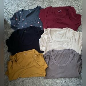 Lot of 6 OLD NAVY rib knit tees